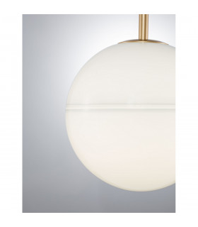 Cantona Globe Pendant Ceiling Light White Opal Glass Brass Gold LED E27-2