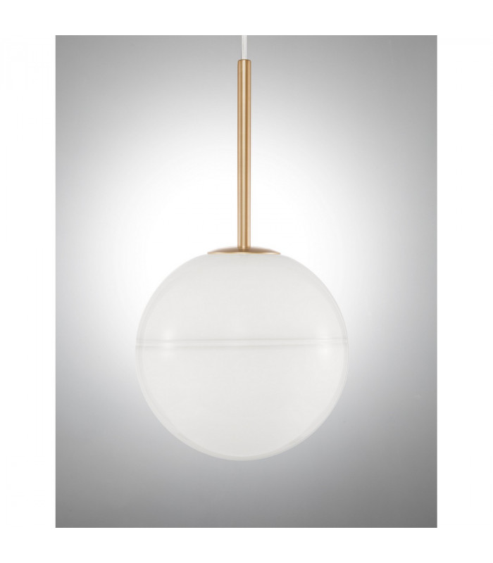 Cantona Globe Pendant Ceiling Light White Opal Glass Brass Gold LED E27-3
