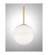 Cantona Globe Pendant Ceiling Light White Opal Glass Brass Gold LED E27-4