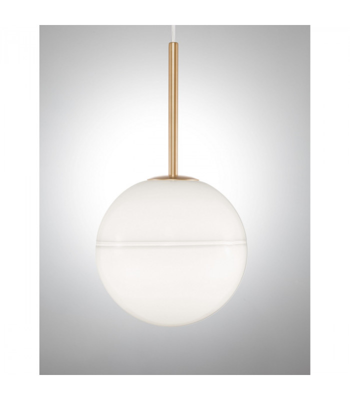 Cantona Globe Pendant Ceiling Light White Opal Glass Brass Gold LED E27-4