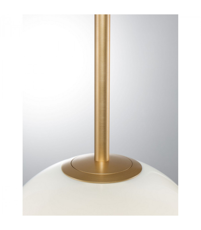 Cantona Globe Pendant Ceiling Light White Opal Glass Brass Gold LED E27-5