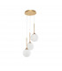 Cantona 3 Light Cluster Pendant Ceiling Light White Opal Glass Brass Gold LED G9-1