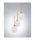 Cantona 3 Light Cluster Pendant Ceiling Light White Opal Glass Brass Gold LED G9-3
