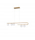 Cantona 5 Light Bar Pendant Ceiling Light White Opal Glass Brass Gold LED G9-1