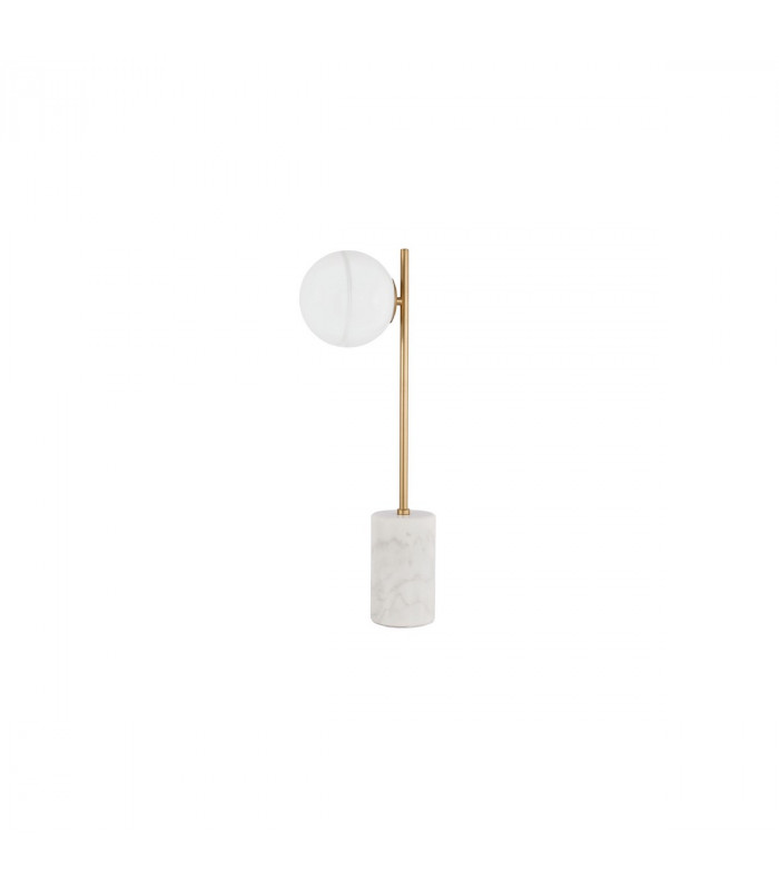 Cantona Globe Table Lamp White Opal Glass Brass Gold Marble LED G9-1