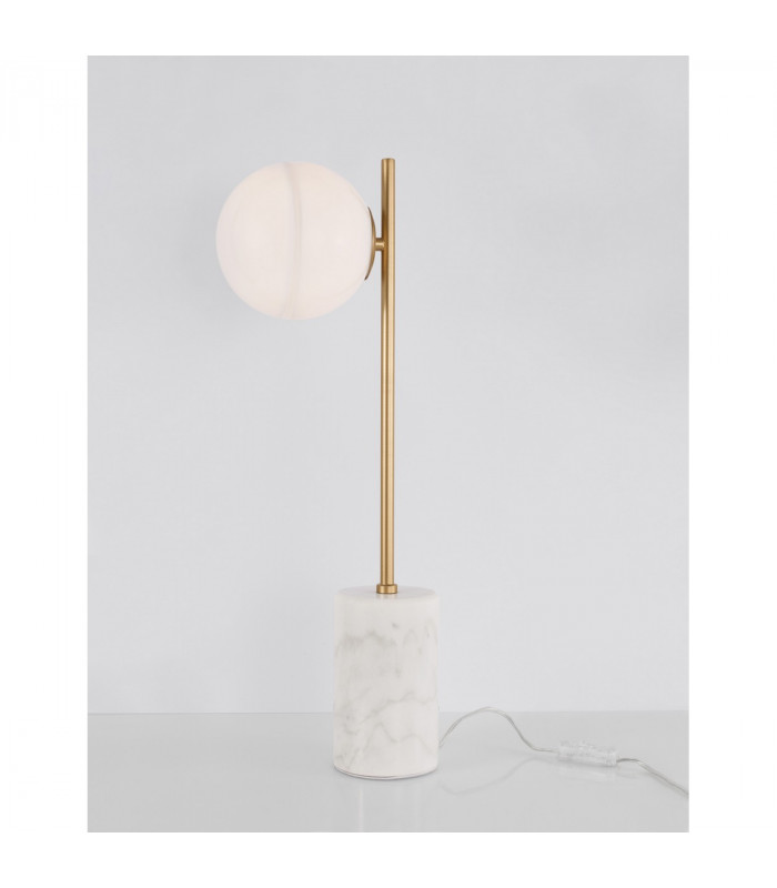 Cantona Globe Table Lamp White Opal Glass Brass Gold Marble LED G9-4