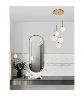 Cantona Wall Lamp White Opal Glass Brass Gold LED G9-2