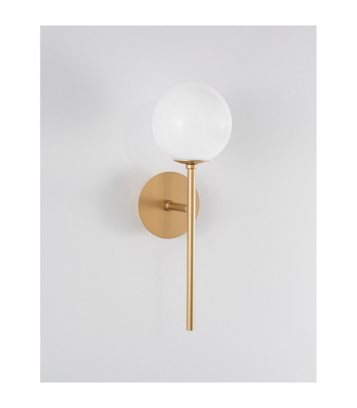 Cantona Wall Lamp White Opal Glass Brass Gold LED G9-3