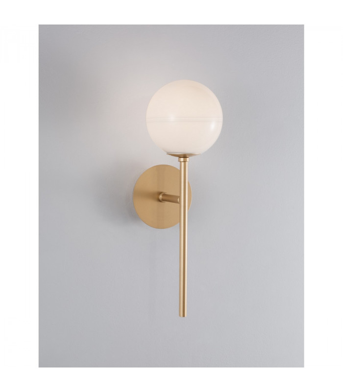 Cantona Wall Lamp White Opal Glass Brass Gold LED G9-4