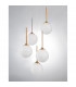 Cantona 5 Light Cluster Pendant Ceiling Light White Opal Glass Brass Gold LED G9-3