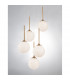 Cantona 5 Light Cluster Pendant Ceiling Light White Opal Glass Brass Gold LED G9-4