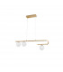 Cantona 3 Light Bar Pendant Ceiling Light White Opal Glass Brass Gold LED G9-1