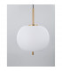 Lato 30cm Globe Pendant Ceiling Light Opal Glass Antique Brass Metal Black Fabric Wire LED E27-1
