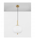 Lato 30cm Globe Pendant Ceiling Light Opal Glass Antique Brass Metal Black Fabric Wire LED E27-4