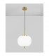 Lato 30cm Globe Pendant Ceiling Light Opal Glass Antique Brass Metal Black Fabric Wire LED E27-5