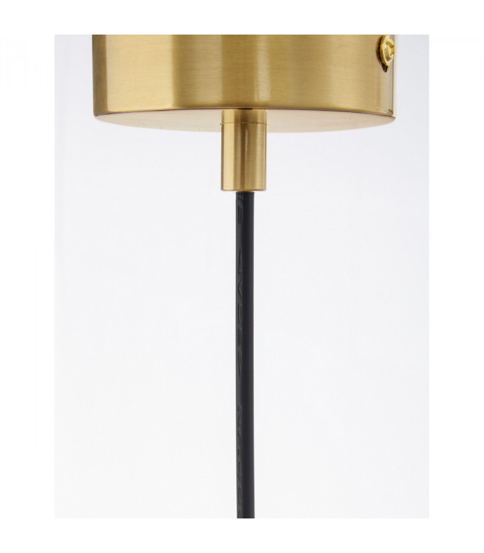 Lato 30cm Globe Pendant Ceiling Light Opal Glass Antique Brass Metal Black Fabric Wire LED E27-7