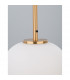 Lato 27cm Globe Pendant Ceiling Light Opal Glass Antique Brass Metal Black Fabric Wire LED E27-4