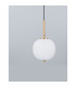 Lato 18.5cm Globe Pendant Ceiling Light Opal Glass Antique Brass Metal Black Fabric Wire LED E14-3