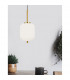 Lato 16.5cm Globe Pendant Ceiling Light Opal Glass Antique Brass Metal Black Fabric Wire LED E14-2