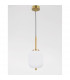 Lato 16.5cm Globe Pendant Ceiling Light Opal Glass Antique Brass Metal Black Fabric Wire LED E14-3