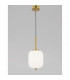 Lato 16.5cm Globe Pendant Ceiling Light Opal Glass Antique Brass Metal Black Fabric Wire LED E14-4