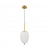 Lato 15.8cm Globe Pendant Ceiling Light Opal Glass Antique Brass Metal Black Fabric Wire LED E14-1