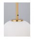 Lato 15.8cm Globe Pendant Ceiling Light Opal Glass Antique Brass Metal Black Fabric Wire LED E14-3