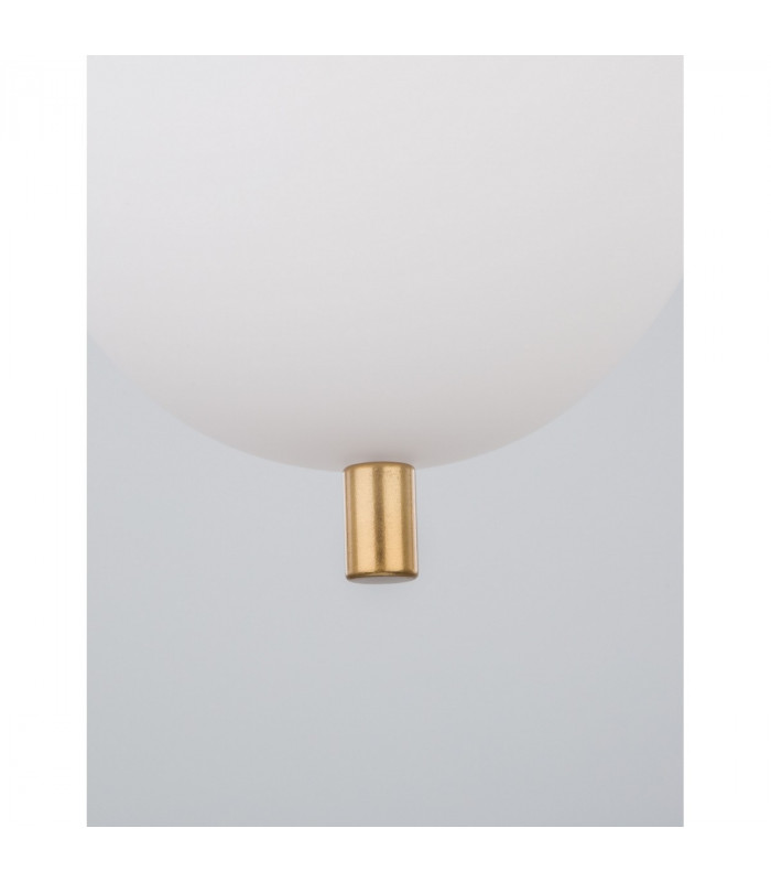 Lato 15.8cm Globe Pendant Ceiling Light Opal Glass Antique Brass Metal Black Fabric Wire LED E14-6