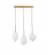 Lato 3 Light Bar Pendant Ceiling Light Opal Glass Antique Brass Metal Black Fabric Wire LED E14 15.8-1