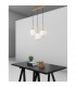 Lato 3 Light Bar Pendant Ceiling Light Opal Glass Antique Brass Metal Black Fabric Wire LED E14 15.8-2