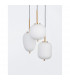 Lato 3 Light Cluster Pendant Ceiling Light Opal Glass Antique Brass Metal Black Fabric Wire LED E14-2