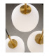 Lato 3 Light Cluster Pendant Ceiling Light Opal Glass Antique Brass Metal Black Fabric Wire LED E14-3