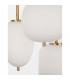 Lato 3 Light Cluster Pendant Ceiling Light Opal Glass Antique Brass Metal Black Fabric Wire LED E14-4