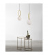 Grus 20cm Globe Pendant Ceiling Light Brass Metal Opal Glass LED E27-2