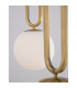 Grus 20cm Globe Pendant Ceiling Light Brass Metal Opal Glass LED E27-4