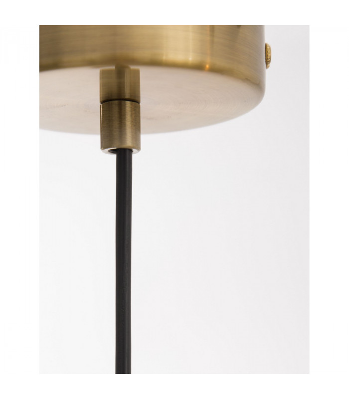 Grus 20cm Globe Pendant Ceiling Light Brass Metal Opal Glass LED E27-6