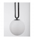 Grus 20cm Globe Pendant Ceiling Light Matt Black Metal Opal Glass LED E27-4