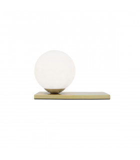 Juliet Globe Table Lamp Opal Glass Brass Metal Base LED E14-1