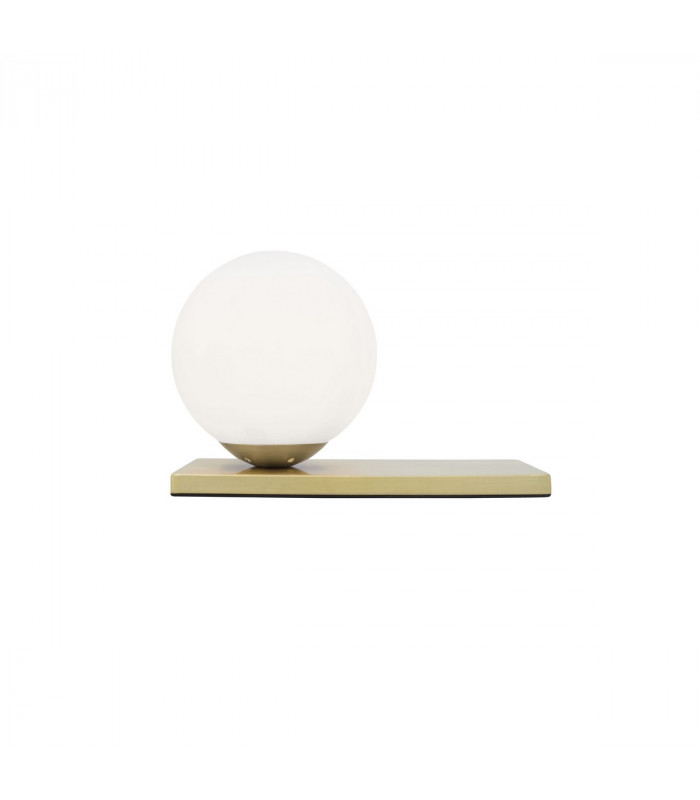 Juliet Globe Table Lamp Opal Glass Brass Metal Base LED E14-1