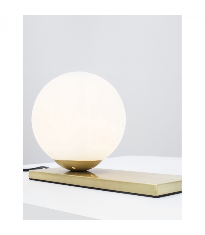 Juliet Globe Table Lamp Opal Glass Brass Metal Base LED E14-2