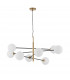 Vitra 8 Light Multi Arm Pendant Ceiling Light Satin Gold Black Metal White Opal Glass LED G9 220 Volt-1