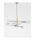 Vitra 8 Light Multi Arm Pendant Ceiling Light Satin Gold Black Metal White Opal Glass LED G9 220 Volt-3
