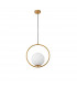 Obitar Globe Pendant Ceiling Light Opal Glass Brass Gold Metal LED E27-1
