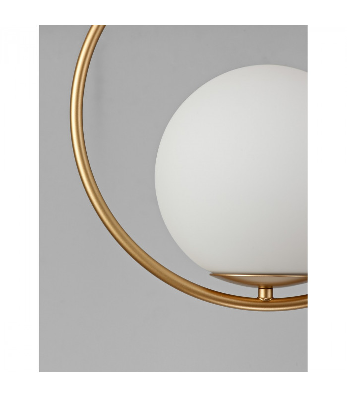 Obitar Globe Pendant Ceiling Light Opal Glass Brass Gold Metal LED E27-3