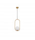 Obitar Globe Pendant Ceiling Light Opal Glass Brass Gold Metal LED G9-1