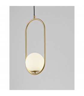 Obitar Globe Pendant Ceiling Light Opal Glass Brass Gold Metal LED G9-2