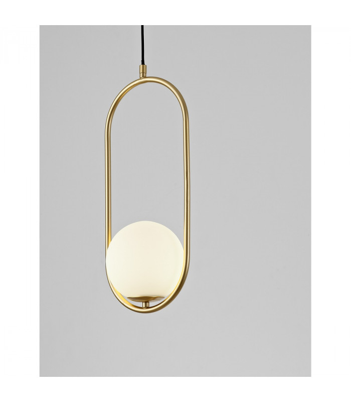Obitar Globe Pendant Ceiling Light Opal Glass Brass Gold Metal LED G9-2