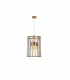 Celso 3 Light Lanterns Pendant Ceiling Light Antique Metal Brass Clear Glass LED E27-1