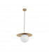 Obbit Globe Pendant Ceiling Light Opal Glass Gold Metal LED E27-1