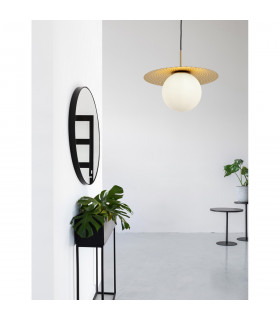 Obbit Globe Pendant Ceiling Light Opal Glass Gold Metal LED E27-2